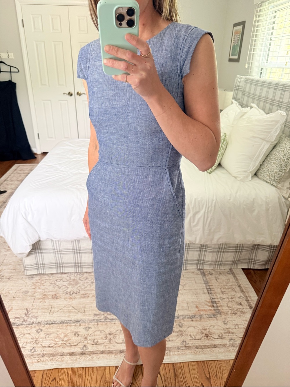 Jcrew Light Blue Sheath Dress - Picture 3 of 5